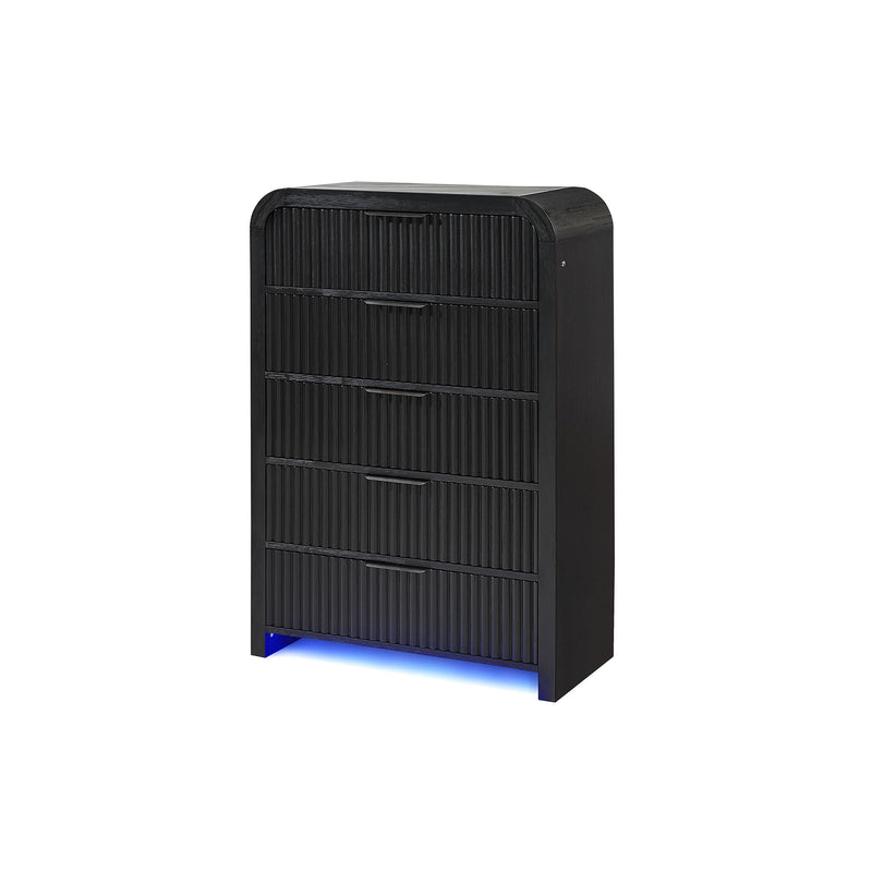 Beverly - Chest, LED Lighting - White / Black - R&R Furniture Gallery (Fountain Valley, CA)
