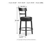 Valebeck - Full Back Swivel Stool - R&R Furniture Gallery (Fountain Valley, CA)