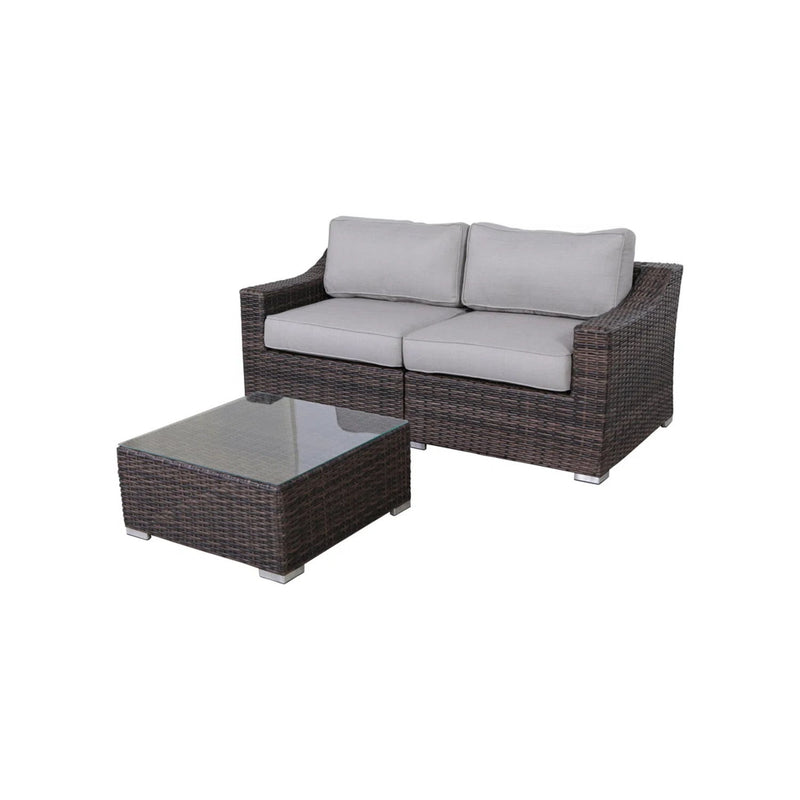 Outdoor Wicker Conversation Set With Cushions, All Weather - R&R Furniture Gallery (Fountain Valley, CA)