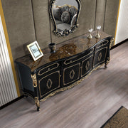 Betria - Console Cabinet - Gold & Black - R&R Furniture Gallery (Fountain Valley, CA)