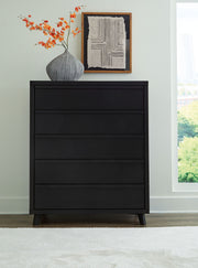 Danziar - Five Drawer Wide Chest - Black - R&R Furniture Gallery (Fountain Valley, CA)