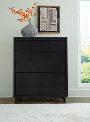 Danziar - Five Drawer Wide Chest - Black - R&R Furniture Gallery (Fountain Valley, CA)