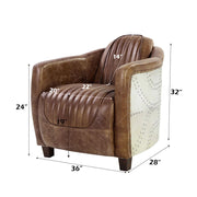 Brancaster - Chair - Retro Brown Top Grain Leather & Aluminum - R&R Furniture Gallery (Fountain Valley, CA)