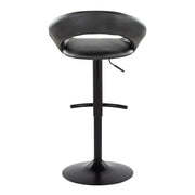 Set of two Lumi Source Posh contemporary adjustable barstools with swivel seats and rounded T footrests.