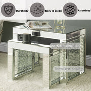 Nysa - 16" Accent Table - Mirrored & Faux Crystals Inlay - R&R Furniture Gallery (Fountain Valley, CA)