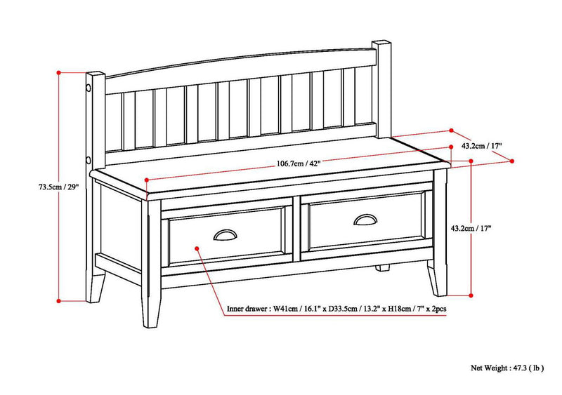 Burlington - Entryway Storage Bench With Drawers - R&R Furniture Gallery (Fountain Valley, CA)