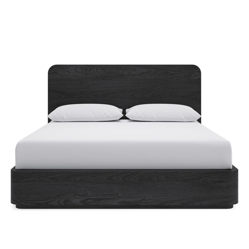Elora Queen-Size Ash Wood Platform Bed in Jet