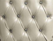 Vanaheim - Eastern King Bed - Beige Synthetic Leather & Antique White - R&R Furniture Gallery (Fountain Valley, CA)
