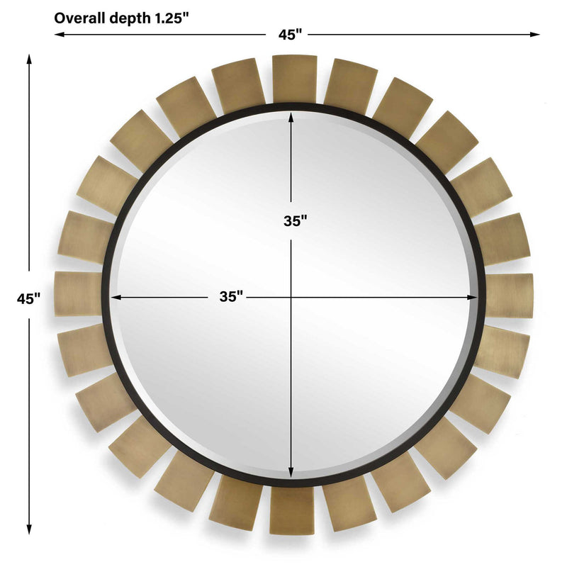 Toluca - Round Mirror - Brass