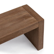 Classic Home Glendale 64-inch dining bench in toasted chestnut wood with a sturdy, elegant design for dining room seating.