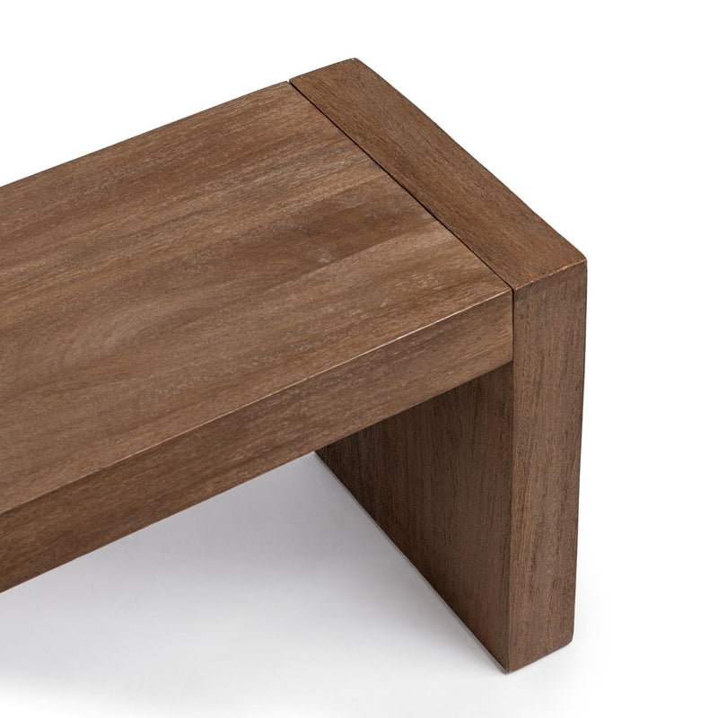 Classic Home Glendale 64-inch dining bench in toasted chestnut wood with a sturdy, elegant design for dining room seating.
