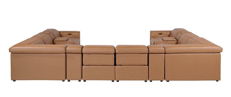 1224 - 12-Piece U-Shaped Sectional Sofa In With 4 Power Recliners & Power Headrests