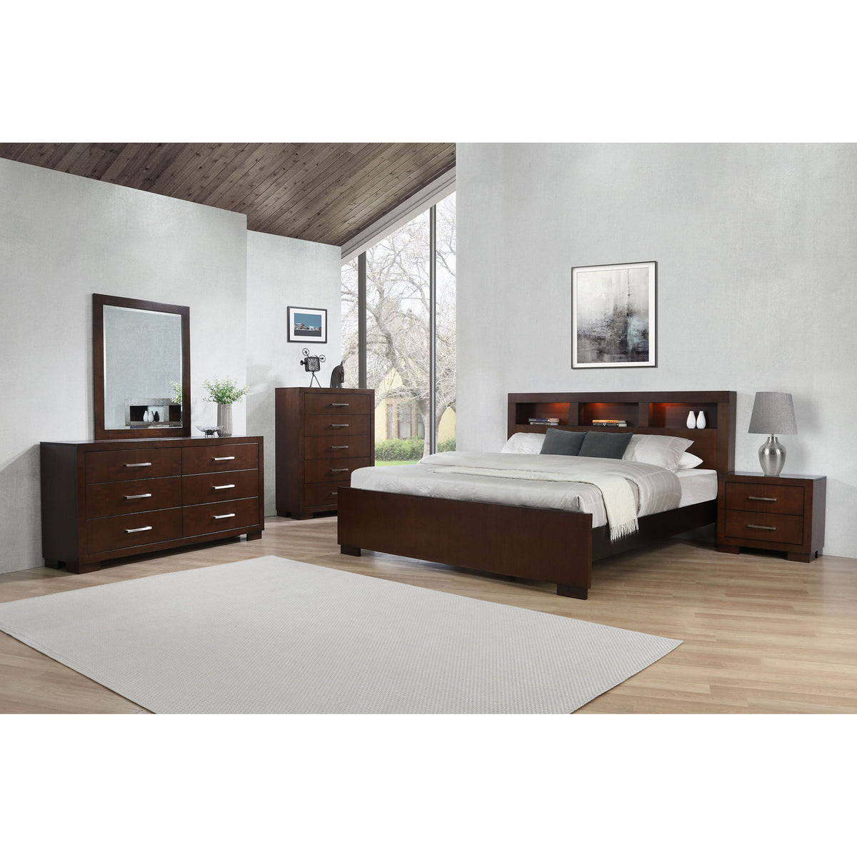 Polk - 6 Drawer Dresser With Mirror - Cappuccino