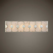Uttermost Rene 4 Light Swirl Glass Vanity Sconce in Pearl Silver with elegant glass swirl design and polished metal finish