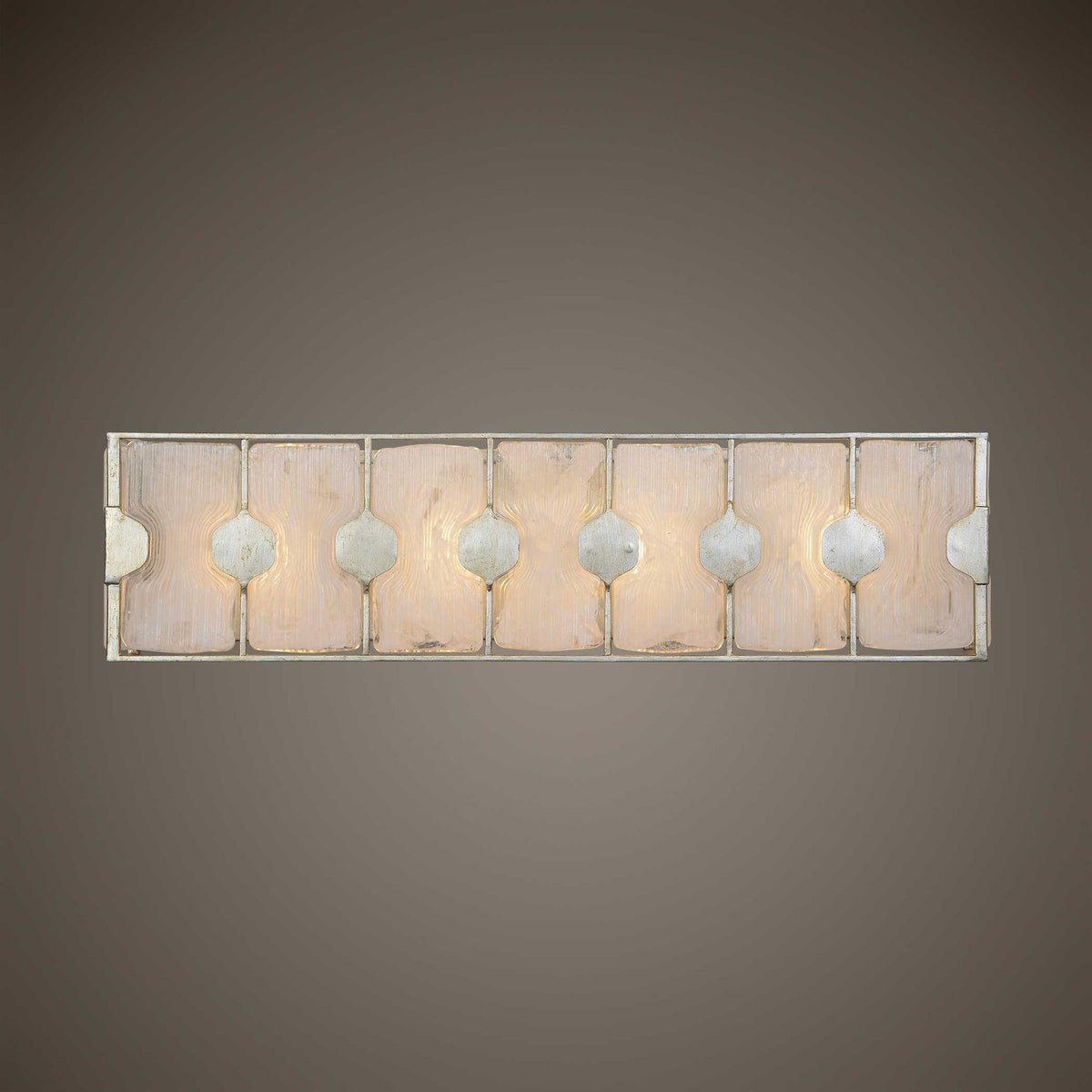 Uttermost Rene 4 Light Swirl Glass Vanity Sconce in Pearl Silver with elegant glass swirl design and polished metal finish