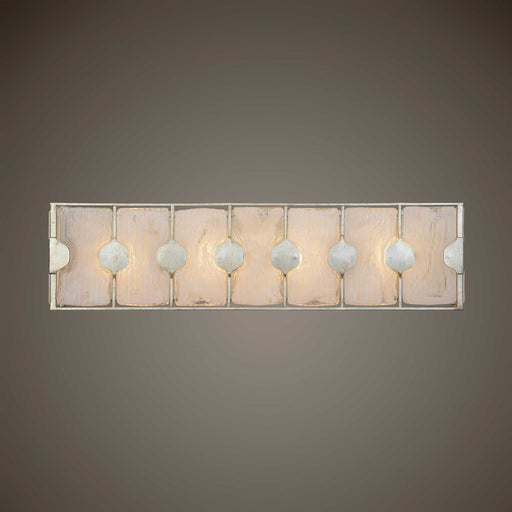 Uttermost Rene 4 Light Swirl Glass Vanity Sconce in Pearl Silver with elegant glass swirl design and polished metal finish