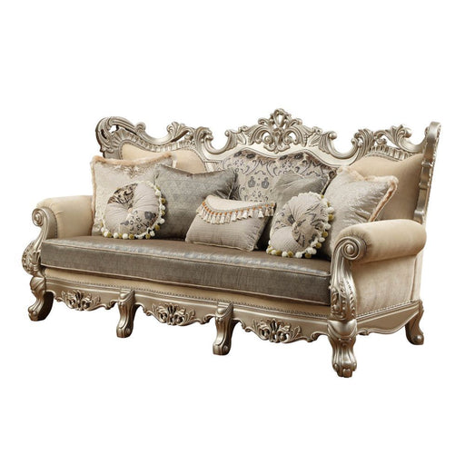 Ranita - Sofa With 7 Pillows - Fabric & Champagne - R&R Furniture Gallery (Fountain Valley, CA)
