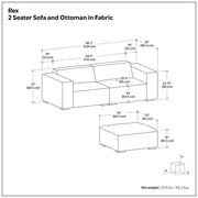 Rex - Handcrafted Sectional Sofa And Ottoman - R&R Furniture Gallery (Fountain Valley, CA)
