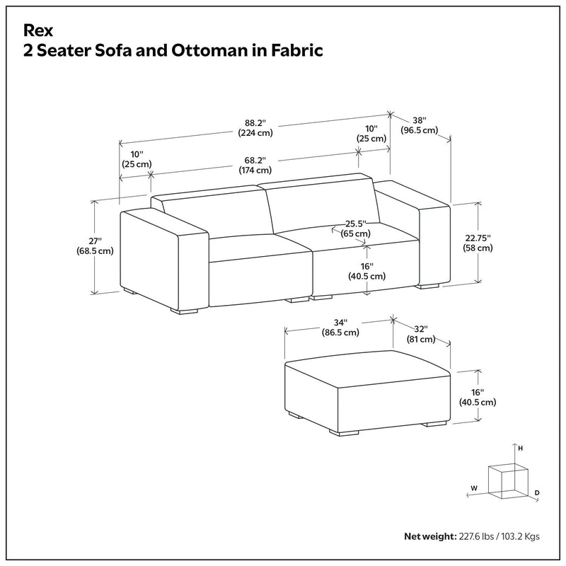 Rex - Handcrafted Sectional Sofa And Ottoman - R&R Furniture Gallery (Fountain Valley, CA)