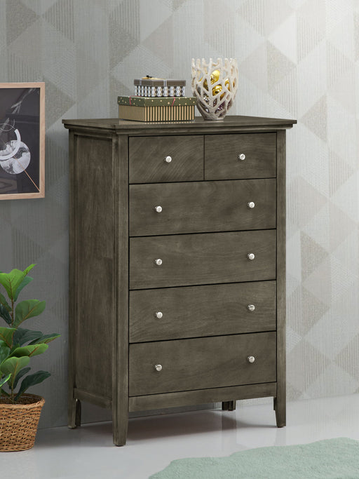 Glory Furniture Hammond accent chest with wood finish, featuring a compact design and decorative hardware for stylish storage.