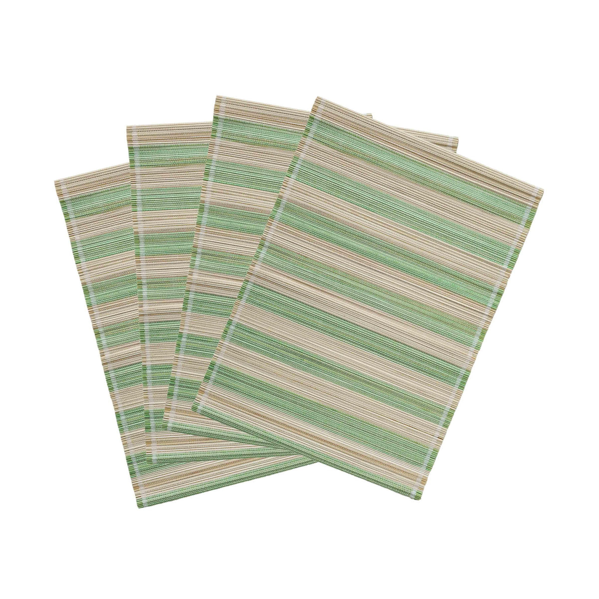 Set of four bamboo placemats from TOV Furniture featuring natural woven texture for dining table decor.