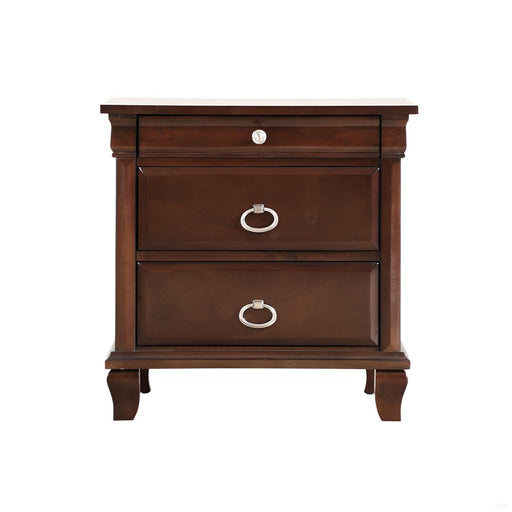 Glory Furniture Triton accent nightstand in cappuccino finish with a modern design and single drawer.