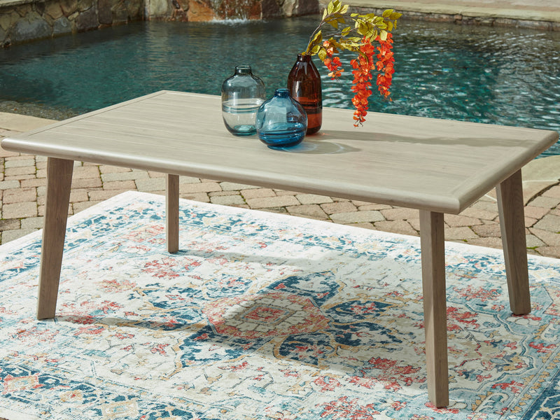 Cliff Trails - Rectangle Dining Table With Umbrella Option - Beige - R&R Furniture Gallery (Fountain Valley, CA)