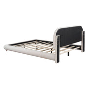 Upholstered Platform Bed With Thick Solid Frame And Stylish Curve-Shaped Design - R&R Furniture Gallery (Fountain Valley, CA)