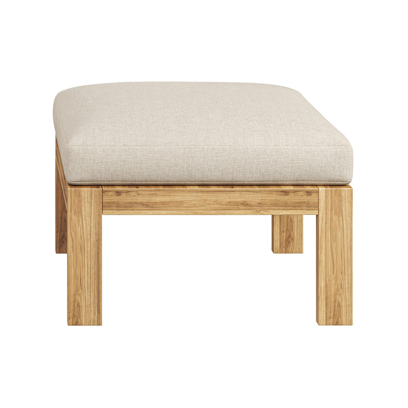 Outdoor 4 Pieces Acacia Sectional Patio Sofa Set - Light Gray / Teak - R&R Furniture Gallery (Fountain Valley, CA)