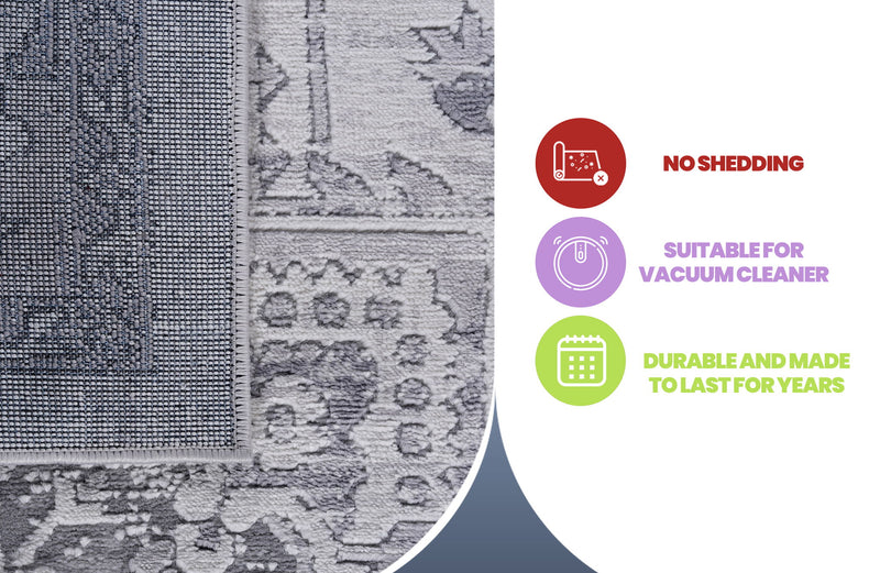 Marfi - 6' X 9' Oriental Area Rug - Silver - R&R Furniture Gallery (Fountain Valley, CA)