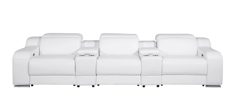 1116 - 5-Piece Modular Power Reclining Sofa In With 3 Power Recliners & Power Headrests