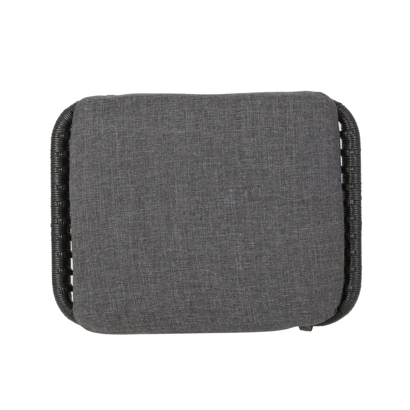 Outdoor Modern Boho Wicker Ottoman With Cushions (Set of 2) - R&R Furniture Gallery (Fountain Valley, CA)