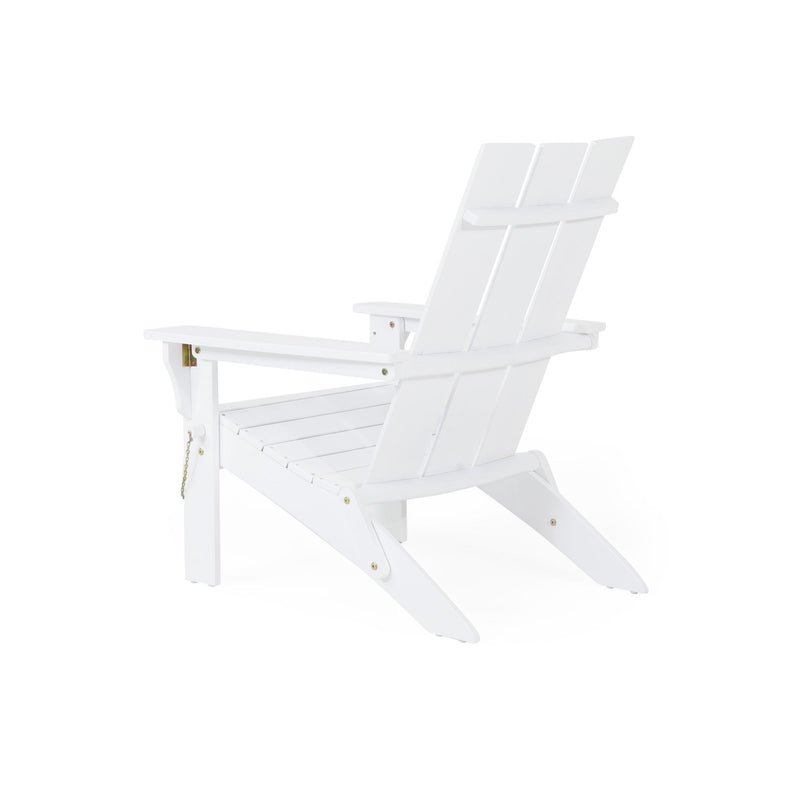Noble House Aurascape outdoor foldable Adirondack arm chair in weather-resistant material, featuring a comfortable slatted design.