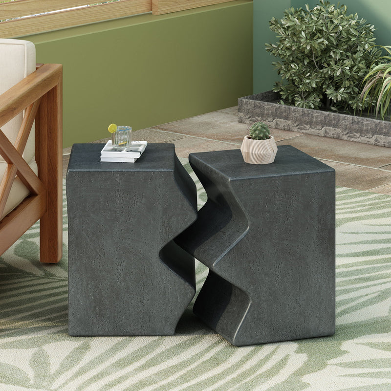 Rectangular Outdoor Indoor Accent Side Table (Set of 2) - R&R Furniture Gallery (Fountain Valley, CA)