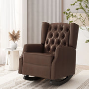 Amedou - Contemporary Tufted Wingback Rocking Chair - Dark Brown - R&R Furniture Gallery (Fountain Valley, CA)