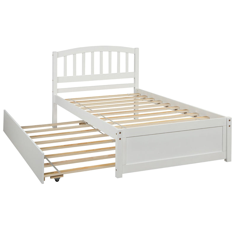 Platform Bed Wood Bed Frame With Trundle - R&R Furniture Gallery (Fountain Valley, CA)