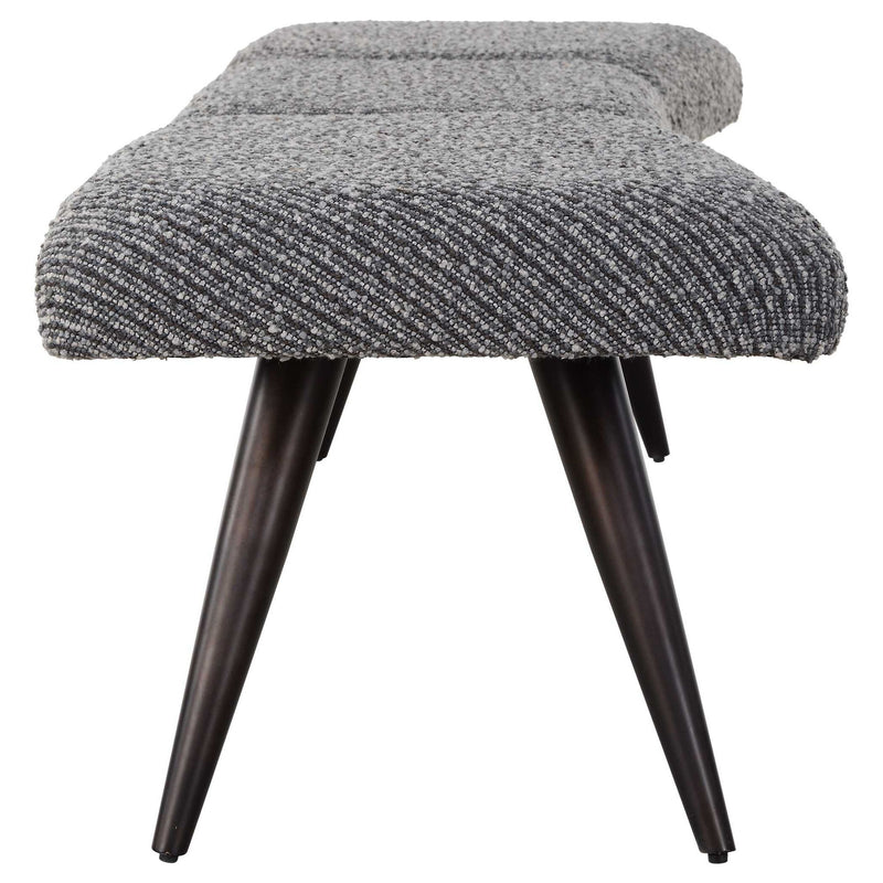 Bowtie - Charcoal Fabric Bench