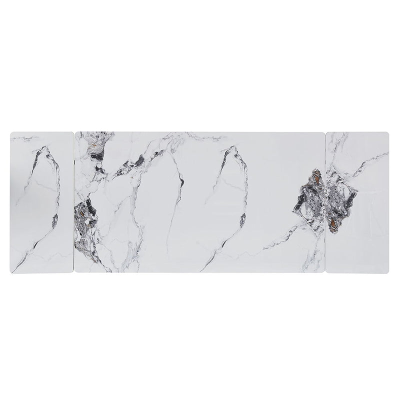Damita - Ceramic Top Dining Table - White & Black - R&R Furniture Gallery (Fountain Valley, CA)