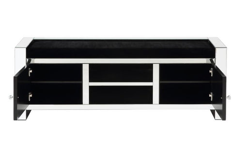 Noralie - 59" Bench With Storage - Mirrored & Faux Diamonds - R&R Furniture Gallery (Fountain Valley, CA)