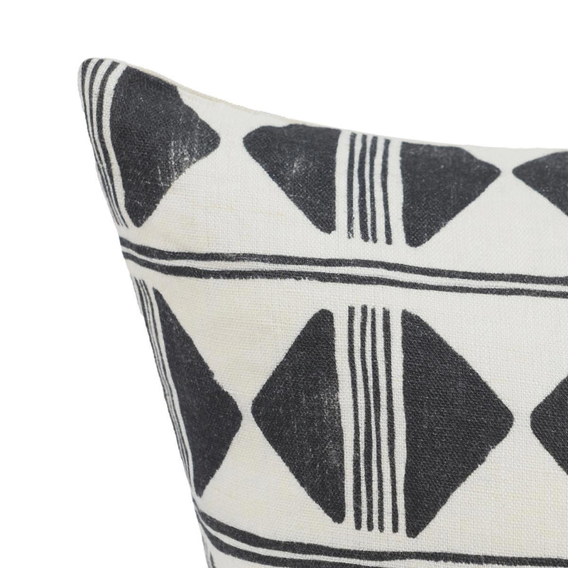 Radiant Oasis - 22" x 22" Nubia Pillow - Black / White