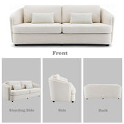Mariko - Sofa With 2 Pillows - Beige Linen - R&R Furniture Gallery (Fountain Valley, CA)