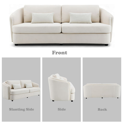 Mariko - Sofa With 2 Pillows - Beige Linen - R&R Furniture Gallery (Fountain Valley, CA)