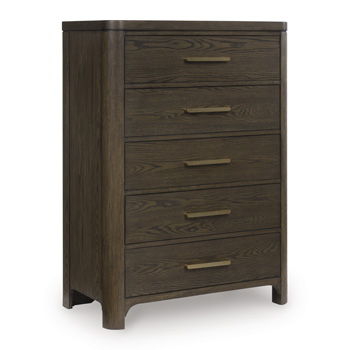 Radkin - Five Drawer Chest - Burnished Brown - R&R Furniture Gallery (Fountain Valley, CA)