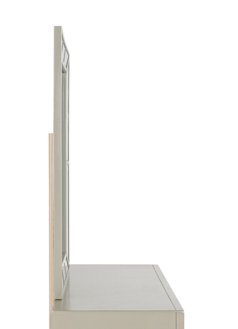Elegant contemporary mirror by Glory Furniture featuring a sleek, modern design with a stylish frame and clear reflective surface.