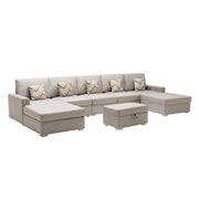 Nolan - Fabric 6 Piece Sectional Sofa With Pillows And Interchangeable Legs - R&R Furniture Gallery (Fountain Valley, CA)