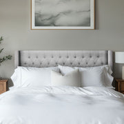 Transitional Upholstery Headboard With Tufted Buttons And Nailhead Trim - R&R Furniture Gallery (Fountain Valley, CA)