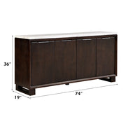 Edwyn - Server With Marble Top - Natural Marble Top & Espresso Finish - R&R Furniture Gallery (Fountain Valley, CA)