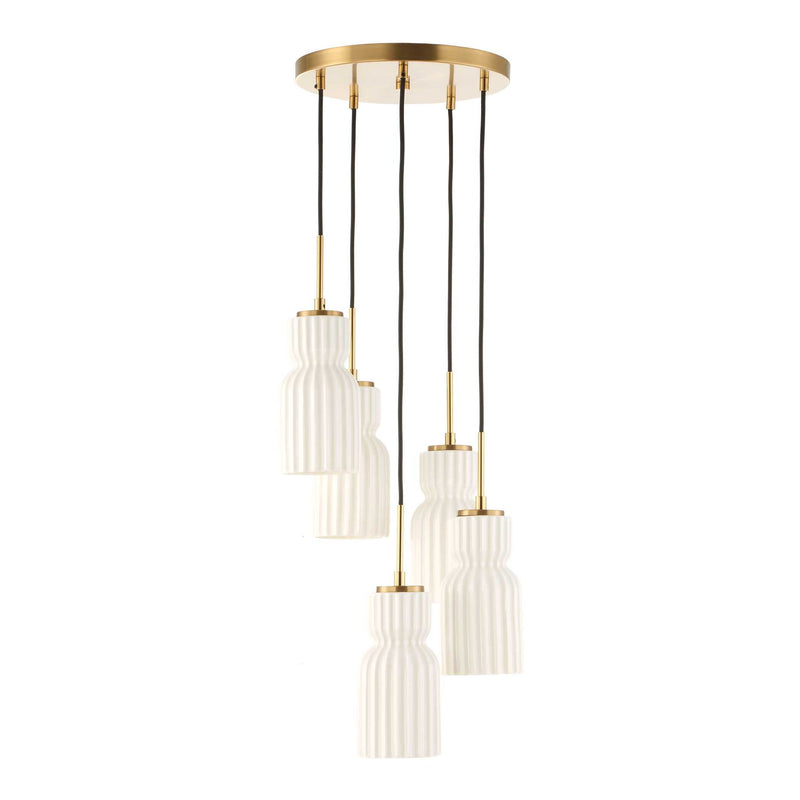 Vanier - 5 Light Cluster Pendant - Gold