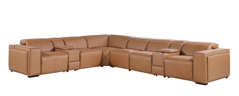 1224 - 8-Piece L-Shaped Sectional Sofa In With 4 Power Recliners & Power Headrests