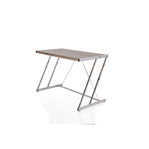 Finis - Writing Desk With USB - Weathered Oak & Chrome - R&R Furniture Gallery (Fountain Valley, CA)